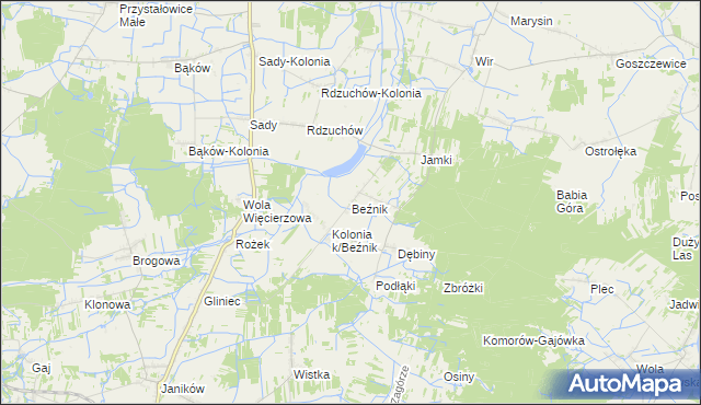 mapa Beźnik, Beźnik na mapie Targeo