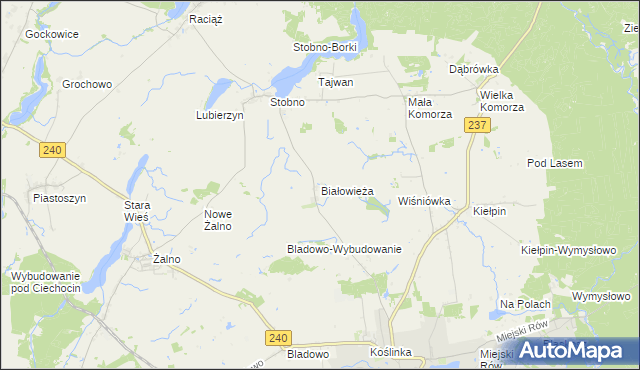 mapa Białowieża gmina Tuchola, Białowieża gmina Tuchola na mapie Targeo