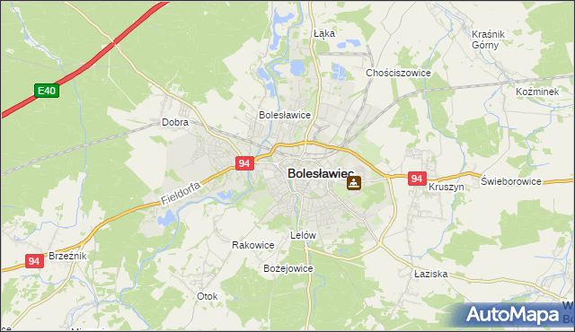 mapa Bolesławca, Bolesławiec na mapie Targeo