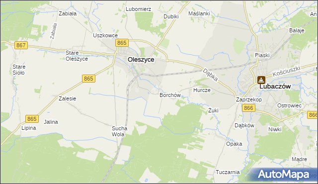 mapa Borchów, Borchów na mapie Targeo