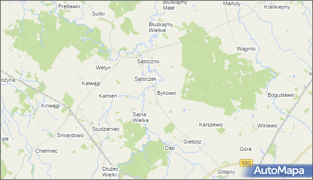 mapa Bykowo, Bykowo na mapie Targeo