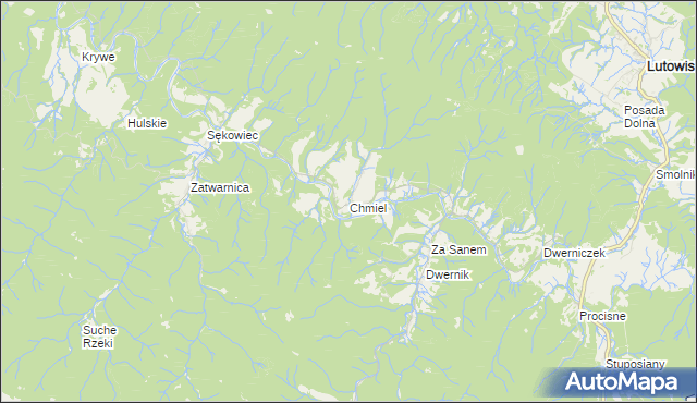 mapa Chmiel, Chmiel na mapie Targeo