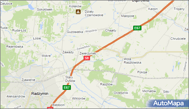 mapa Emilianów gmina Radzymin, Emilianów gmina Radzymin na mapie Targeo