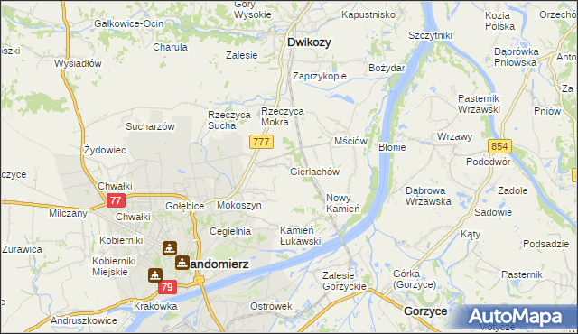 mapa Gierlachów, Gierlachów na mapie Targeo