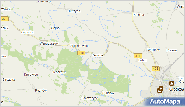 mapa Gnojna gmina Grodków, Gnojna gmina Grodków na mapie Targeo