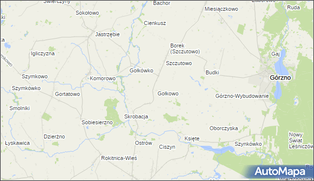 mapa Gołkowo gmina Górzno, Gołkowo gmina Górzno na mapie Targeo