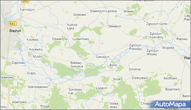 mapa Gołuszyn, Gołuszyn na mapie Targeo