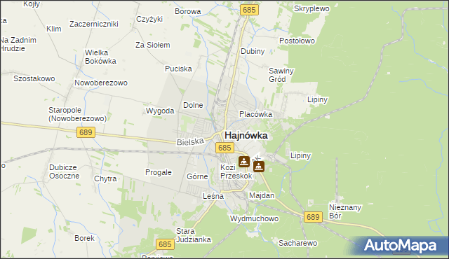 mapa Hajnówka, Hajnówka na mapie Targeo