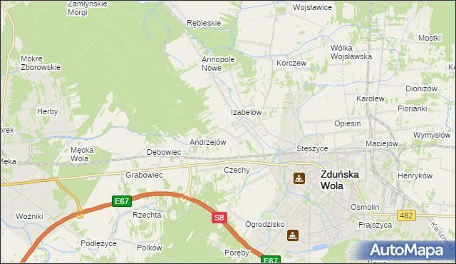 mapa Izabelów Mały, Izabelów Mały na mapie Targeo