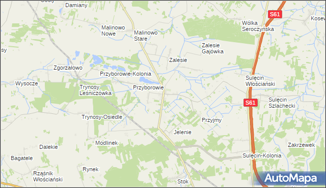 mapa Jelonki gmina Ostrów Mazowiecka, Jelonki gmina Ostrów Mazowiecka na mapie Targeo