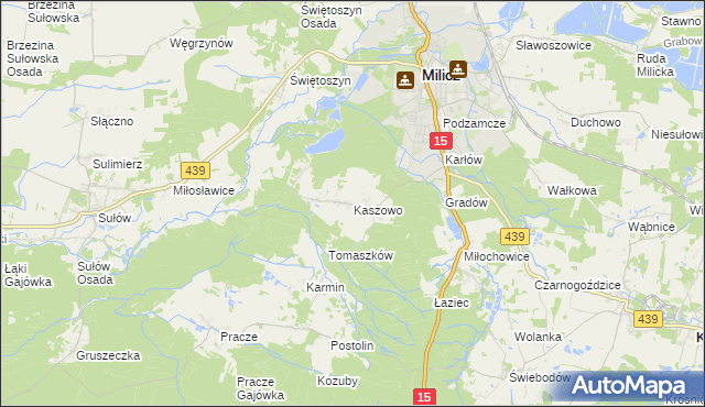 mapa Kaszowo, Kaszowo na mapie Targeo