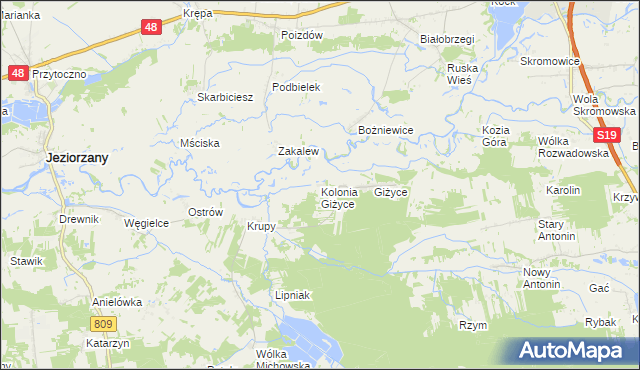 mapa Kolonia Giżyce, Kolonia Giżyce na mapie Targeo