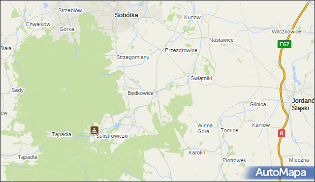 mapa Księginice Małe, Księginice Małe na mapie Targeo