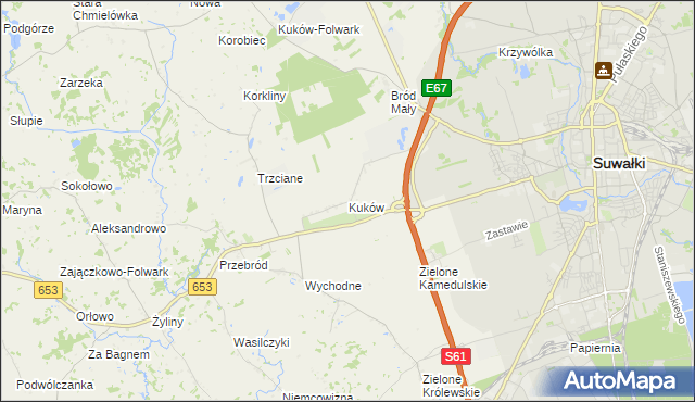 mapa Kuków gmina Suwałki, Kuków gmina Suwałki na mapie Targeo