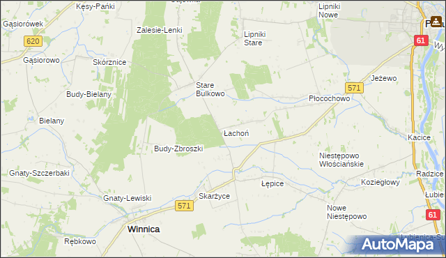 mapa Łachoń, Łachoń na mapie Targeo