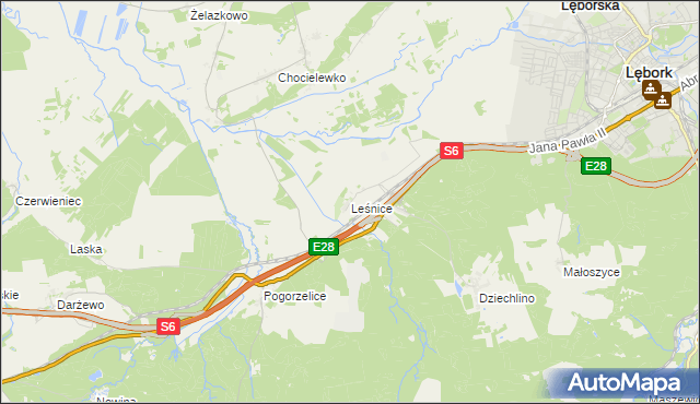 mapa Leśnice, Leśnice na mapie Targeo