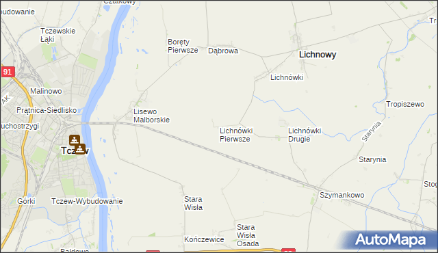 mapa Lichnówki Pierwsze, Lichnówki Pierwsze na mapie Targeo