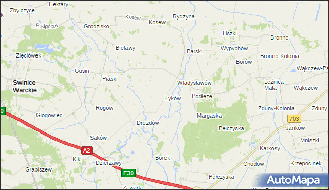 mapa Łyków, Łyków na mapie Targeo