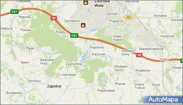 mapa Marżynek, Marżynek na mapie Targeo