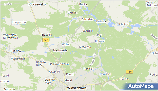 mapa Motyczno, Motyczno na mapie Targeo