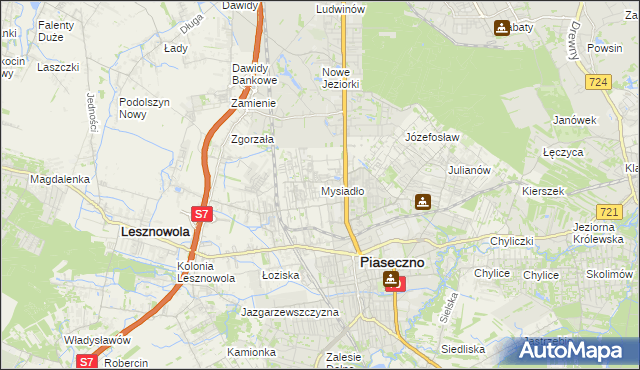 mapa Mysiadło, Mysiadło na mapie Targeo