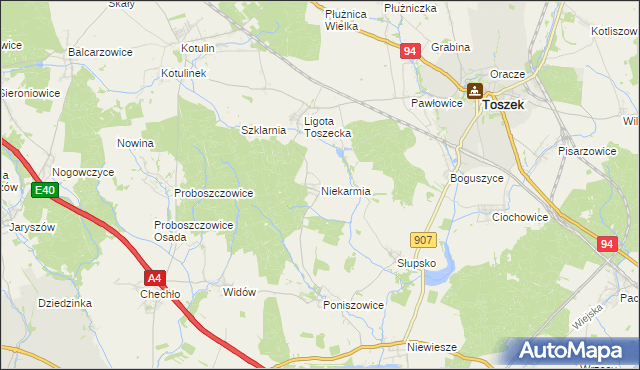 mapa Niekarmia, Niekarmia na mapie Targeo