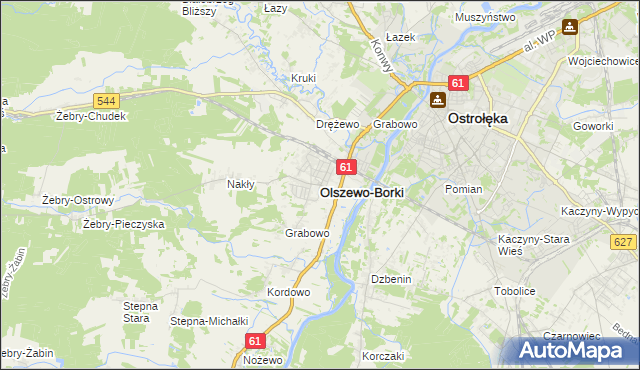 mapa Olszewo-Borki, Olszewo-Borki na mapie Targeo