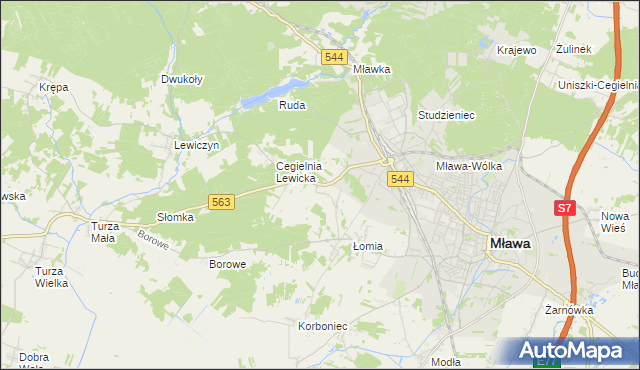 mapa Parcele Łomskie, Parcele Łomskie na mapie Targeo