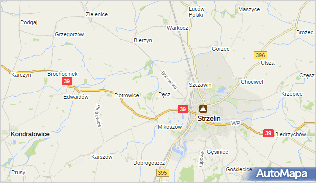 mapa Pęcz, Pęcz na mapie Targeo