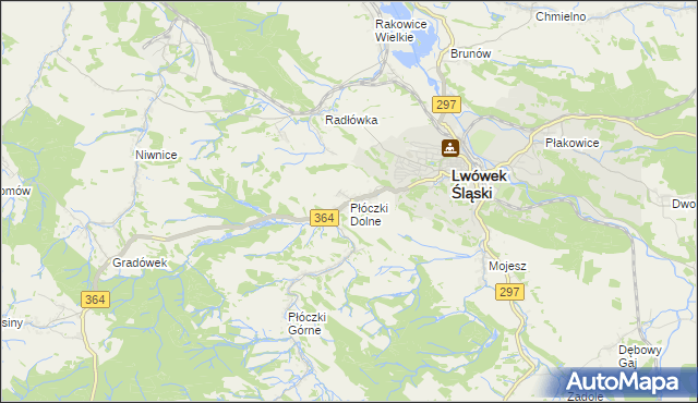 mapa Płóczki Dolne, Płóczki Dolne na mapie Targeo