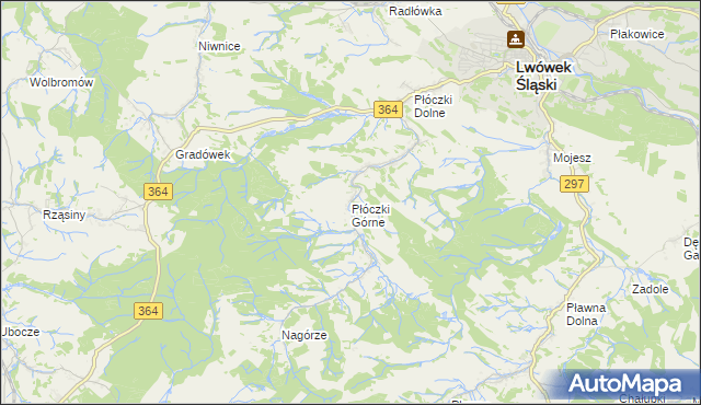 mapa Płóczki Górne, Płóczki Górne na mapie Targeo