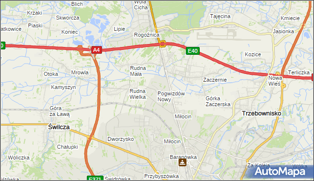 mapa Pogwizdów Nowy, Pogwizdów Nowy na mapie Targeo