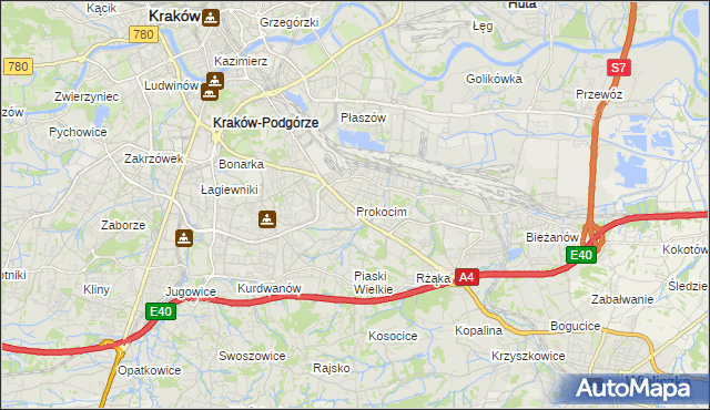 mapa Prokocim, Prokocim na mapie Targeo