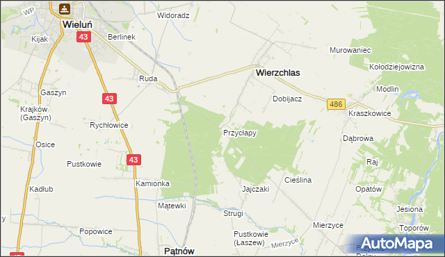 mapa Przycłapy, Przycłapy na mapie Targeo