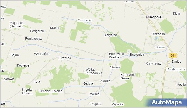 mapa Putnowice-Kolonia, Putnowice-Kolonia na mapie Targeo