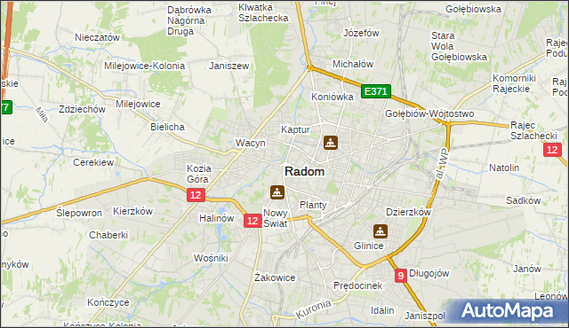 mapa Radomia, Radom na mapie Targeo