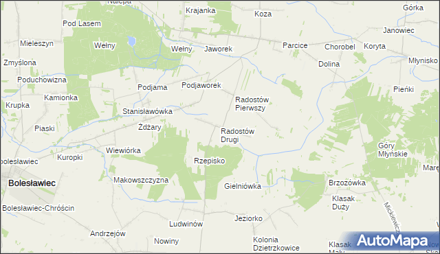 mapa Radostów Drugi, Radostów Drugi na mapie Targeo