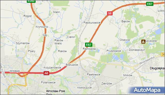 mapa Ramiszów, Ramiszów na mapie Targeo