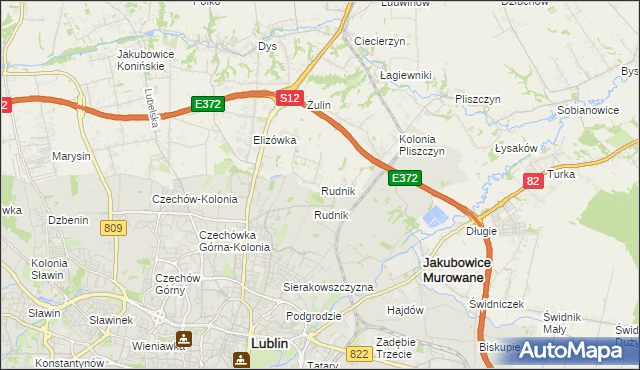 mapa Rudnik gmina Wólka, Rudnik gmina Wólka na mapie Targeo