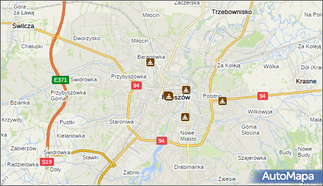 mapa Rzeszów, Rzeszów na mapie Targeo