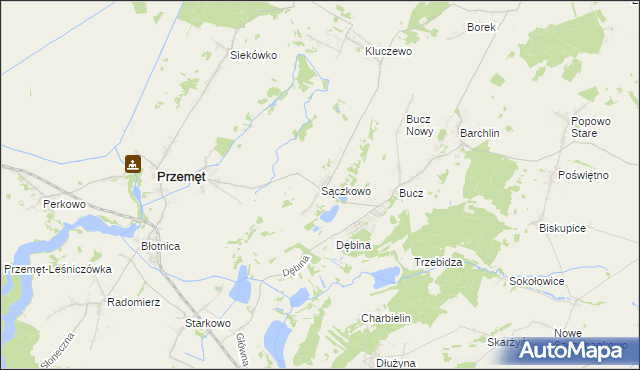 mapa Sączkowo, Sączkowo na mapie Targeo