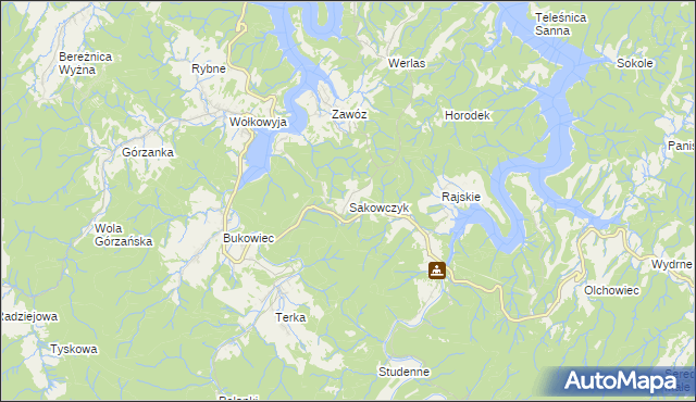 mapa Sakowczyk, Sakowczyk na mapie Targeo