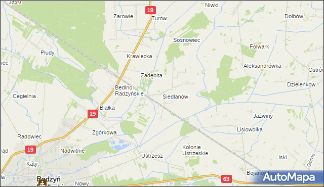 mapa Siedlanów, Siedlanów na mapie Targeo