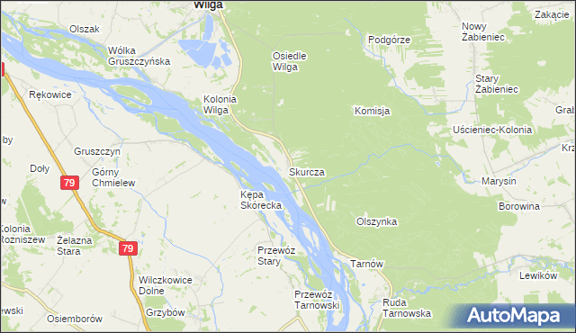 mapa Skurcza, Skurcza na mapie Targeo