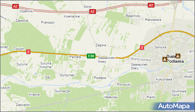 mapa Sławacinek Nowy, Sławacinek Nowy na mapie Targeo