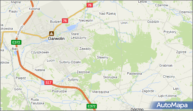 mapa Sławiny, Sławiny na mapie Targeo