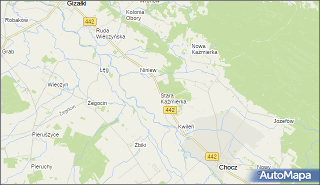 mapa Stara Kaźmierka, Stara Kaźmierka na mapie Targeo