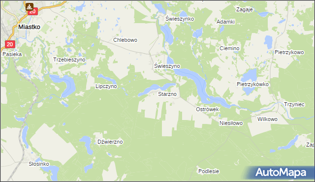 mapa Starzno, Starzno na mapie Targeo