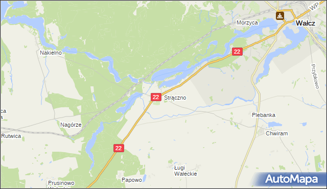 mapa Strączno, Strączno na mapie Targeo