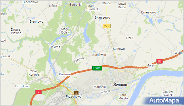 mapa Sulnówko, Sulnówko na mapie Targeo